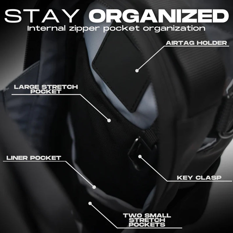 Magnetic Sling Bag for Men & Women. Ideal as a gym, travel, and work bag. Keeps your belongings off the dirty gym floor. - Smart Savvy