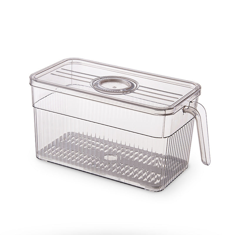 Refrigerator Storage Box Household Drainable Food Storage Box Sealed Storage Box With Handle Stacking Storage Box eprolo