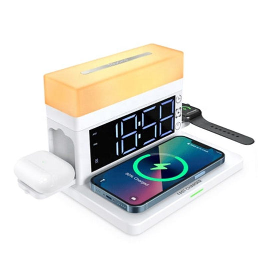 Multifunctional Wireless Charger 15W Fast Charge Desk Lamp Alarm Clock 6 in 1 for Apple Huawei eprolo