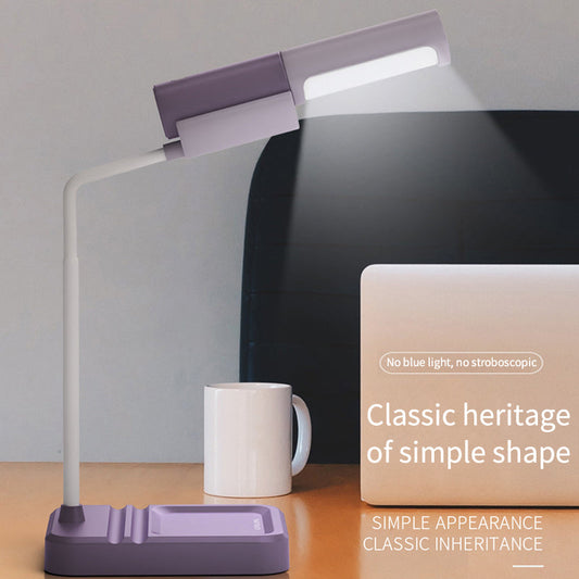 New LED Simple Eye Protection Desk Lamp USB Rechargeable Infinitely Variable Light Student Reading Desktop Small Desk Lamp eprolo
