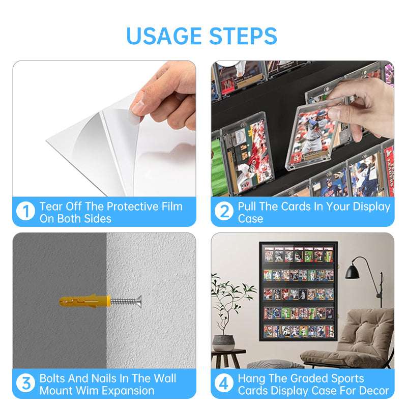 Large Sports Card Display Cases. Wooden, UV - protected acrylic fronts. For football, basketball, hockey cards - Smart Savvy