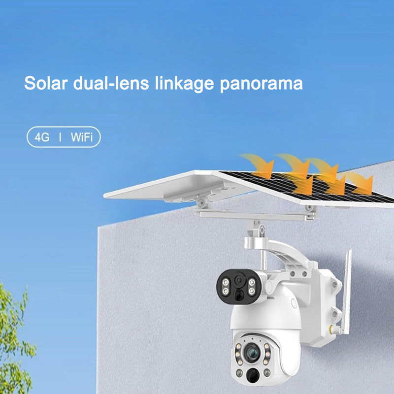 Outdoor solar monitoring camera dual lens wireless wifi remote night vision high-definition monitor eprolo