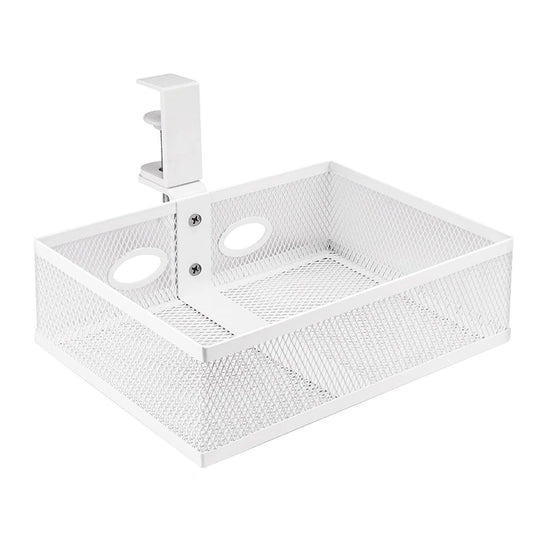 Mesh Desk Organizer with Clamp-on Swivel Pencil Drawer, having a hidden, sturdy C-Clamp mount system and easy installation. - Smart Savvy