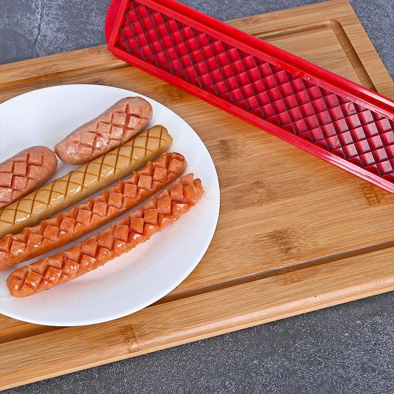 Cross - Groove Sausage & Hot Dog Slicer: Precision Mesh, Ideal Kitchen Accessory - Smart Savvy
