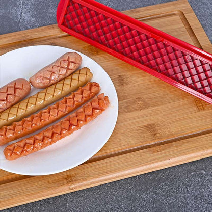 Cross - Groove Sausage & Hot Dog Slicer: Precision Mesh, Ideal Kitchen Accessory - Smart Savvy