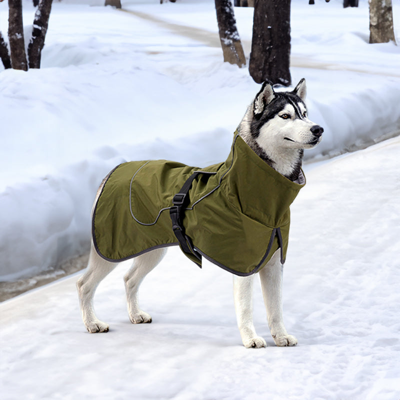 Waterproof Dog Jacket with Fleece Lining for Cold & Outdoor. Reflective, in Colors like Black, etc. - Smart Savvy
