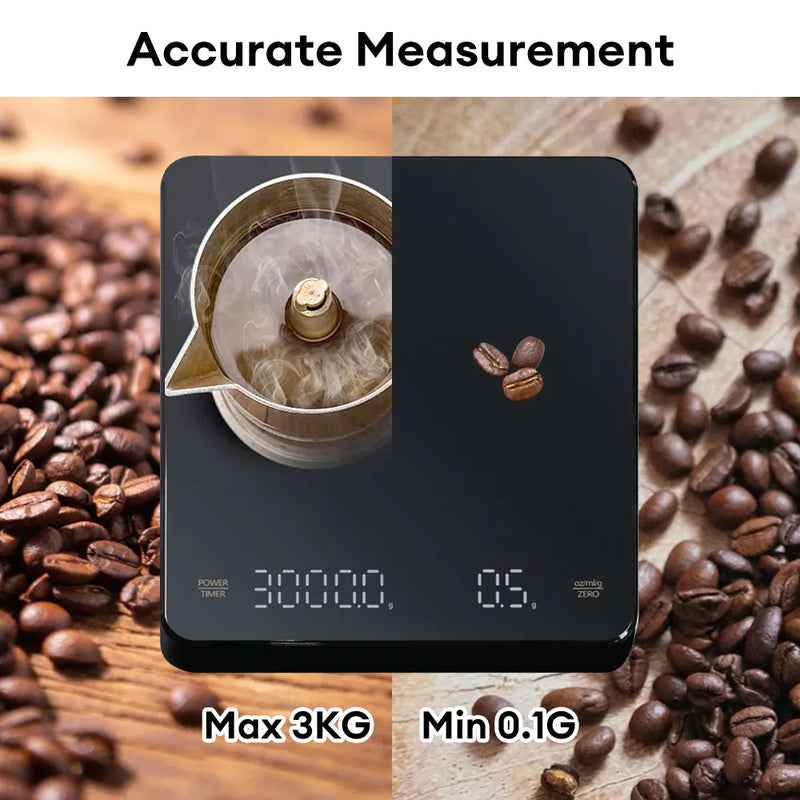 Digital Coffee Scale with Timer LED Screen Espresso USB 3kg Max.Weighing 0.1g High Precision Measures in Oz/ml/g Kitchen Scale eprolo