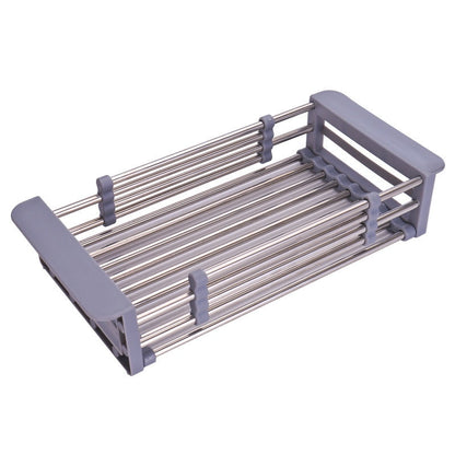 Adjustable Sink Dish Drying Rack Kitchen Organizer Stainless Steel Sink Drain Basket Vegetable Fruit Holder Storage Rack eprolo