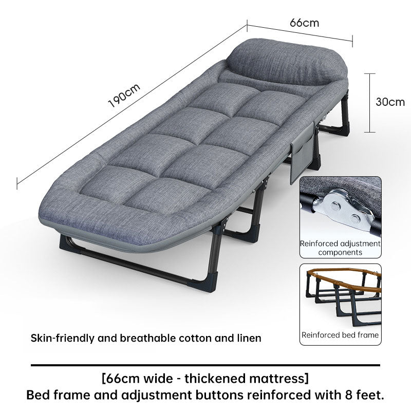 Adjustable Portable Folding Chair Space Saving with Side Pocket for Bedroom Office Outdoor Camping Compact eprolo