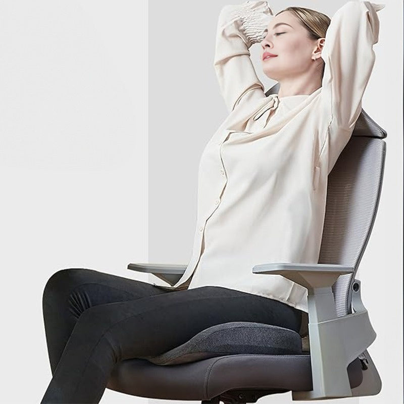 Memory Foam Coccyx Cushion. Alleviates tailbone/sciatica/back pain. Non - slip for office/car seats. - Smart Savvy