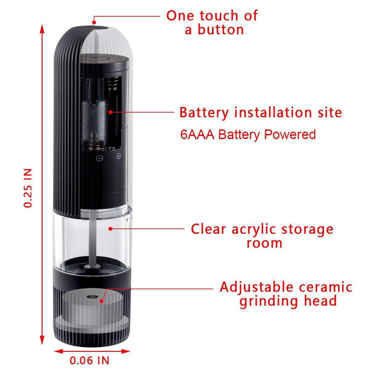 Kitchen Supplies Grinder Pepper Mill Electric Pepper Mill eprolo