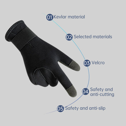 3/5mm Thick Kevlar Diving Gloves. Scratch-proof, for fish hunting, deep dive, spearfishing & skiing. - Smart Savvy