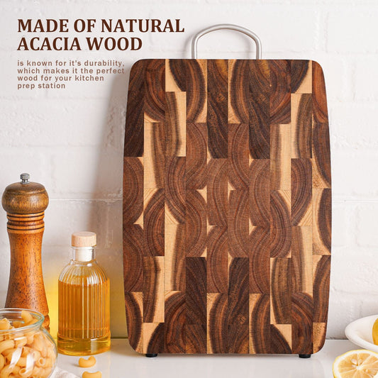 Wooden cutting board for household kitchen solid wood geometric grid cutting board eprolo