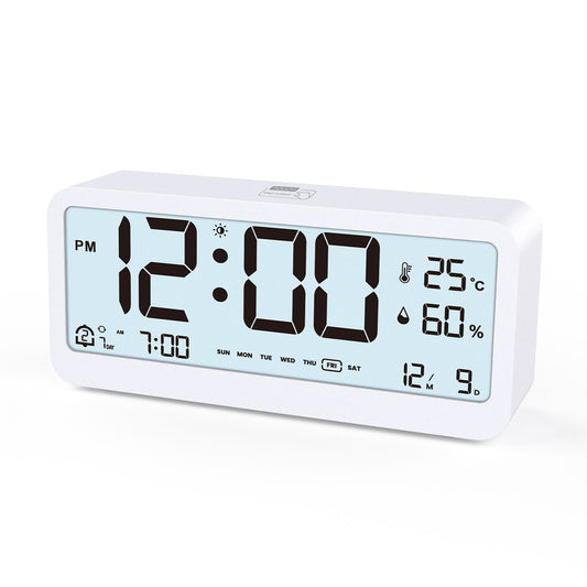 Multifunctional Digital Clock: Adjustable LED Brightness, Temp & Humidity Display, Dual - Mode Alarm, for Bedside or Desk - Smart Savvy