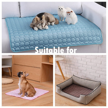 Dog Mat Cooling Summer Pad Mat For Dogs Cat Blanket Sofa Breathable Pet Dog Bed Summer Washable For Small Medium Large Dogs Car eprolo