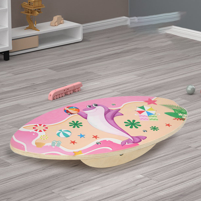 Wooden Early Education Children's Balance Board Training Balance Curved Board Bending Seesaw Puzzle Home Toy Seesaw eprolo