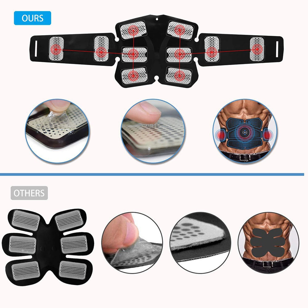 Abdominal Muscle Stimulator Trainer EMS Abs Fitness Equipment Training Gear Muscles Electrostimulator Toner Exercise At Home Gym eprolo
