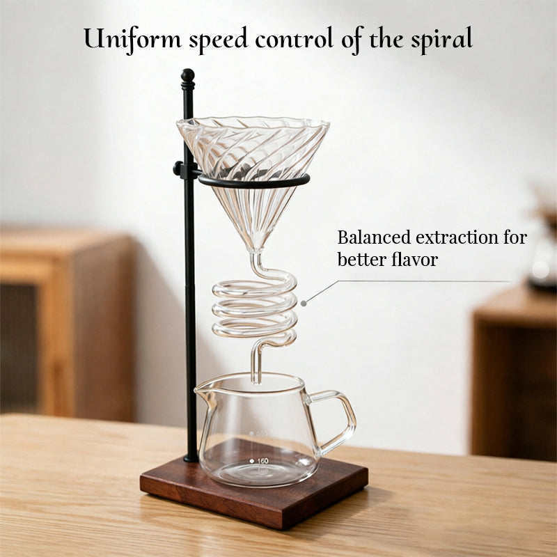 Spiral Cooling Pour-Over Coffee Filter Holder, Ins-Style Americano Dripper Stand with Spiral Chilling Design eprolo