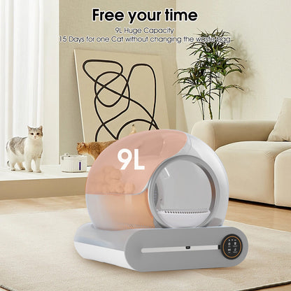 Automatic cleaning, eliminates odors, supports WiFi application control, intelligent automatic cat litter box with padding eprolo