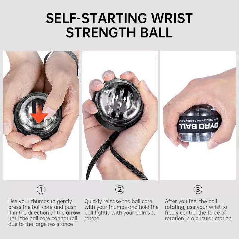 Auto-Counter Gyro Ball, a wrist exerciser with LED. Also named Wrist Power Gyro Ball, it builds arm strength for workouts. - Smart Savvy