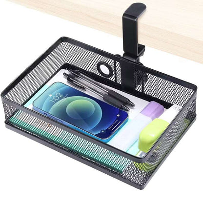 Mesh Desk Organizer with Clamp-on Swivel Pencil Drawer, having a hidden, sturdy C-Clamp mount system and easy installation. - Smart Savvy