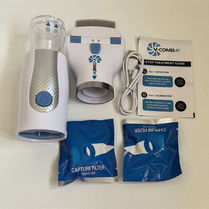 USB Rechargeable Pet Lice Remover for Dogs and Cats - Flea Comb for Hair Cleaning, Portable Lice Catcher - Smart Savvy