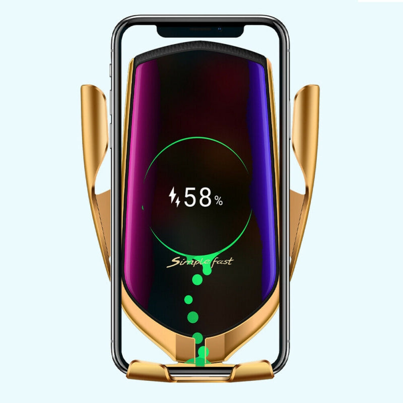 360 Degree Rotation Auto Clamping Air Vent Phone Holder Charging Wireless Car Charger Mount Universal for iphone Huawei Samsung eprolo
