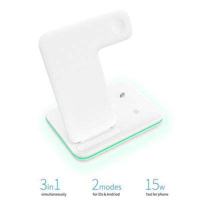 3 In 1 Mobile Phone Watch Headset Wireless Charger Stand For iPhone Airpods iWatch 1 2 3 4 Wireless Charging eprolo