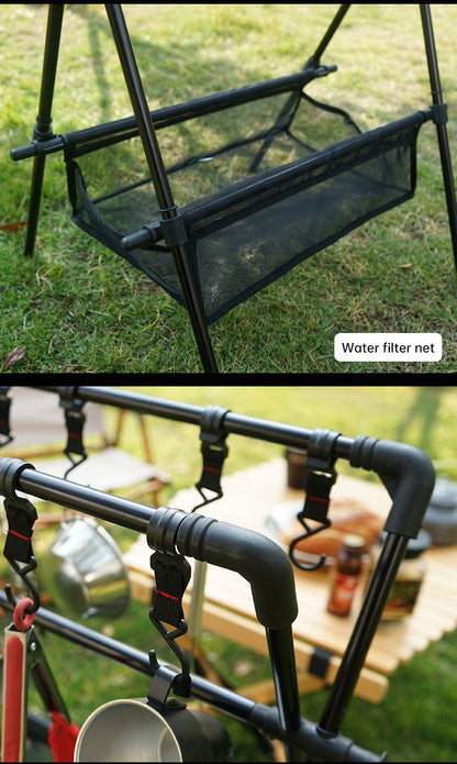 Outdoor camping folding shelf camping car drying rack drying net drying rack storage rack eprolo