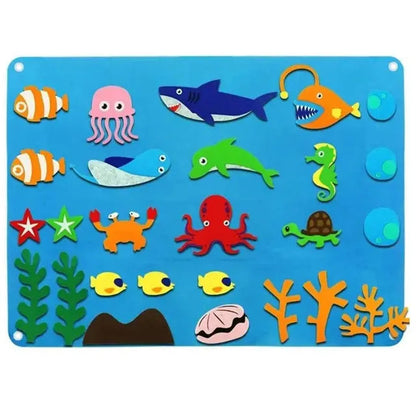 Felt Board Stories Set Montessori Ocean Farm Animal Family Interactive Preschool Education Early Learning Toddlers Toys eprolo