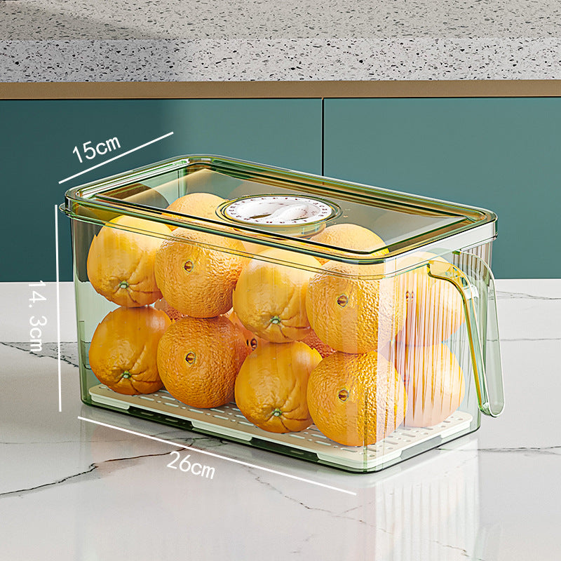 Refrigerator Storage Box Household Drainable Food Storage Box Sealed Storage Box With Handle Stacking Storage Box eprolo