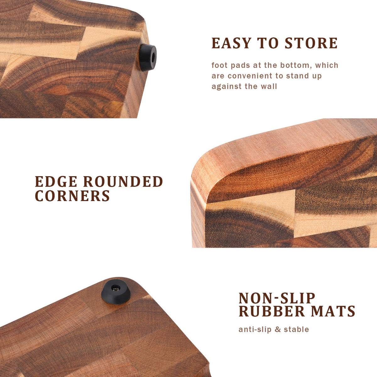 Wooden cutting board for household kitchen solid wood geometric grid cutting board eprolo