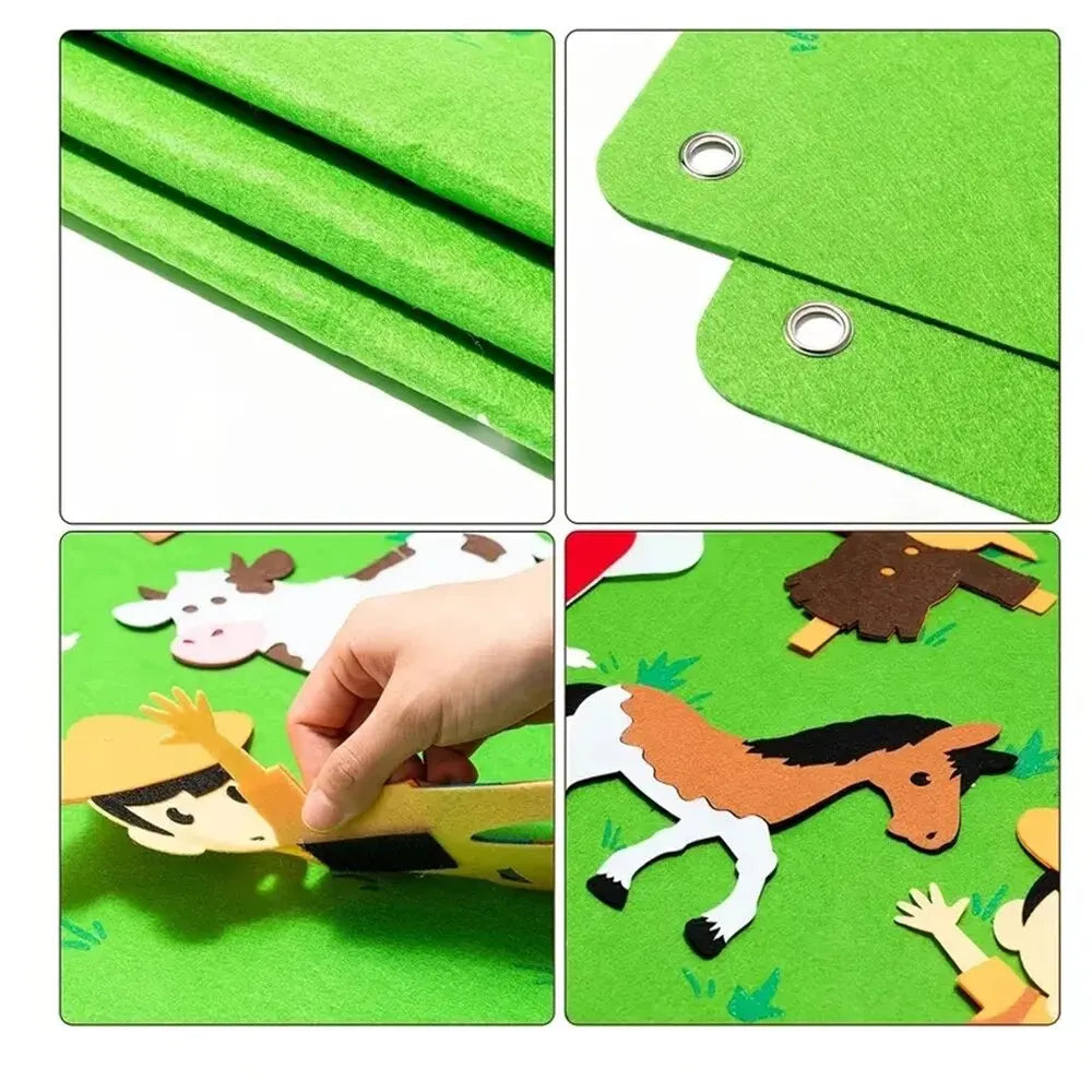 Felt Board Stories Set Montessori Ocean Farm Animal Family Interactive Preschool Education Early Learning Toddlers Toys eprolo