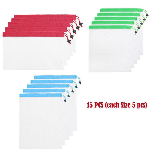 12pcs Reusable Mesh Produce Bags Washable Eco Friendly Bags for Grocery Shopping Storage Toys Fruit Vegetable Storage Bag eprolo