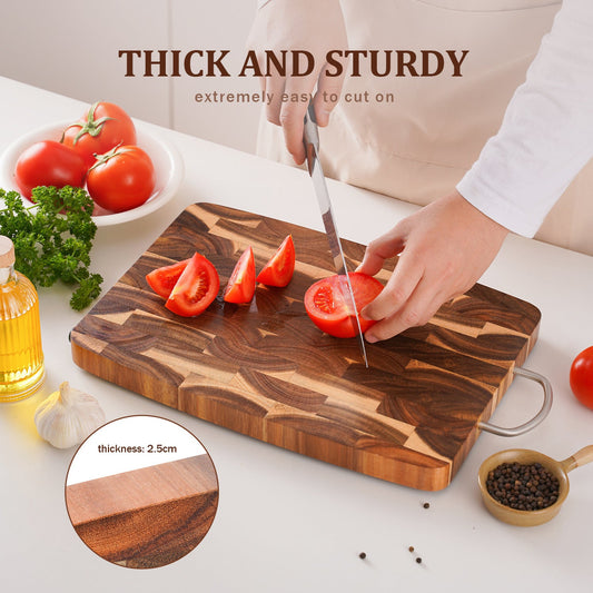 Wooden cutting board for household kitchen solid wood geometric grid cutting board eprolo