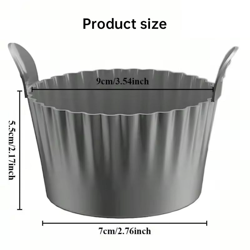 4-6 reusable silicone air fryer liners & baking cups – non-stick kitchen tools for eggs, cakes, meatballs. eprolo