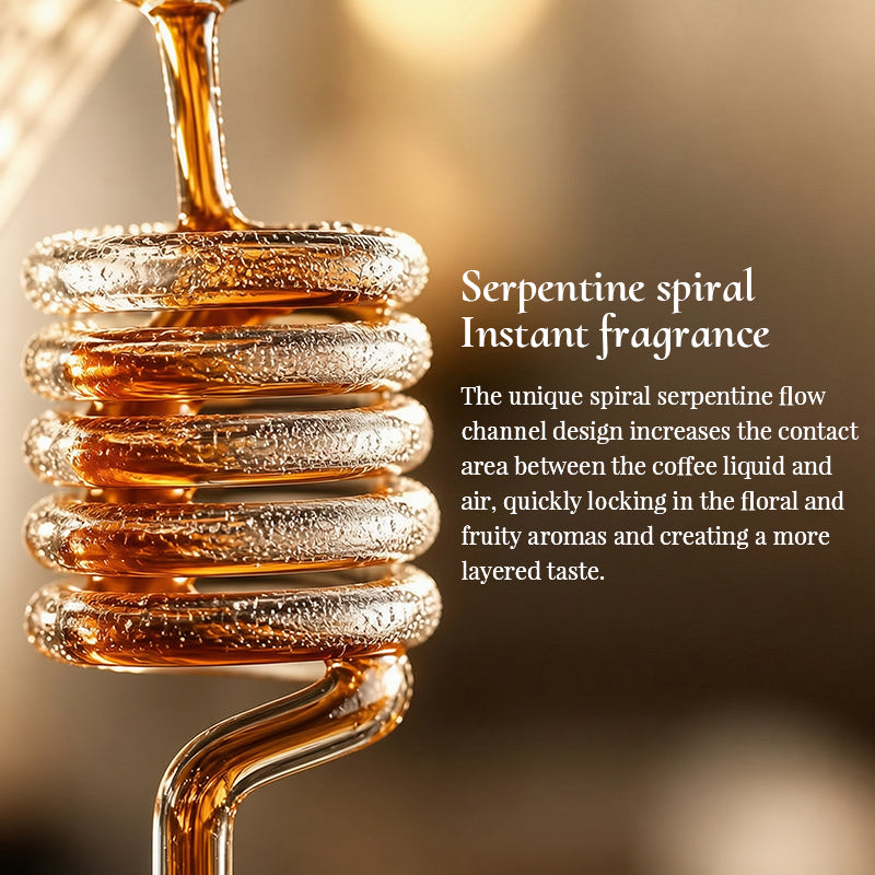 Spiral Cooling Pour-Over Coffee Filter Holder, Ins-Style Americano Dripper Stand with Spiral Chilling Design eprolo