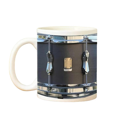 Vintage Drum Mug, 11oz. Black & White, Funny Ceramic Mug. Ideal Cool Gift for Drummers and Musicians. - Smart Savvy