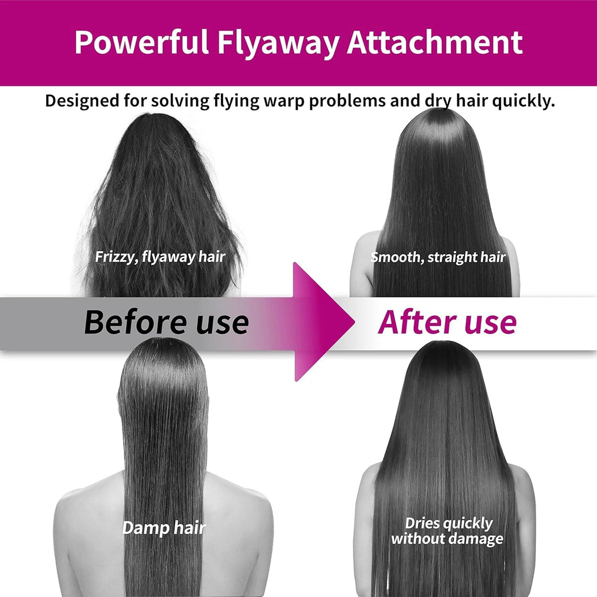 Anti-Flight Flyaway Attachment Nozzle for Dyson Airwrap Smoothing Dryer Accessories for Dyson HS05/01 Straightening Hair Nozzle eprolo