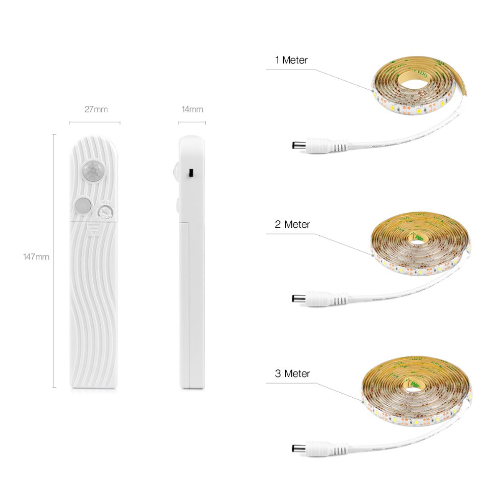 Motion Sensor LED Lights For Kitchen LED Under Cabinet Light Bedside Stairs Wardrobe Night Security Lamp Battery Power Lamp eprolo