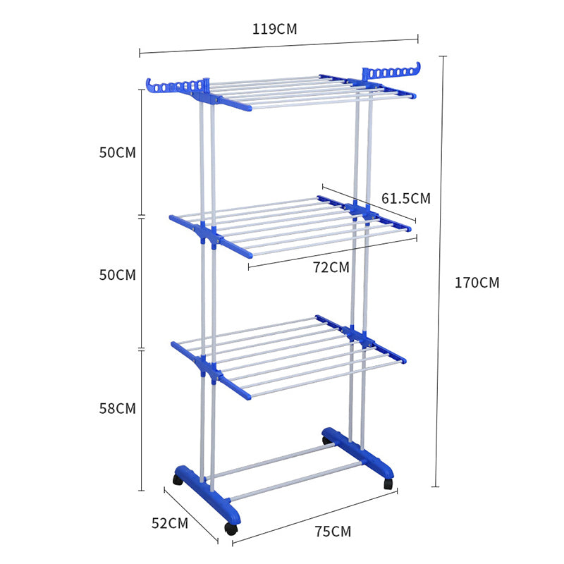 Folding Clothes Rack with Drying and Storage Functions for Bedroom, Ideal for Hanging Coats and Garments - Smart Savvy