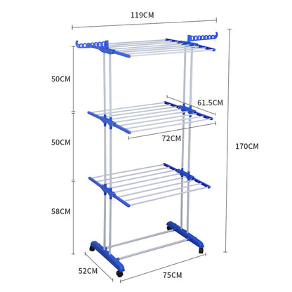Folding Clothes Rack with Drying and Storage Functions for Bedroom, Ideal for Hanging Coats and Garments - Smart Savvy
