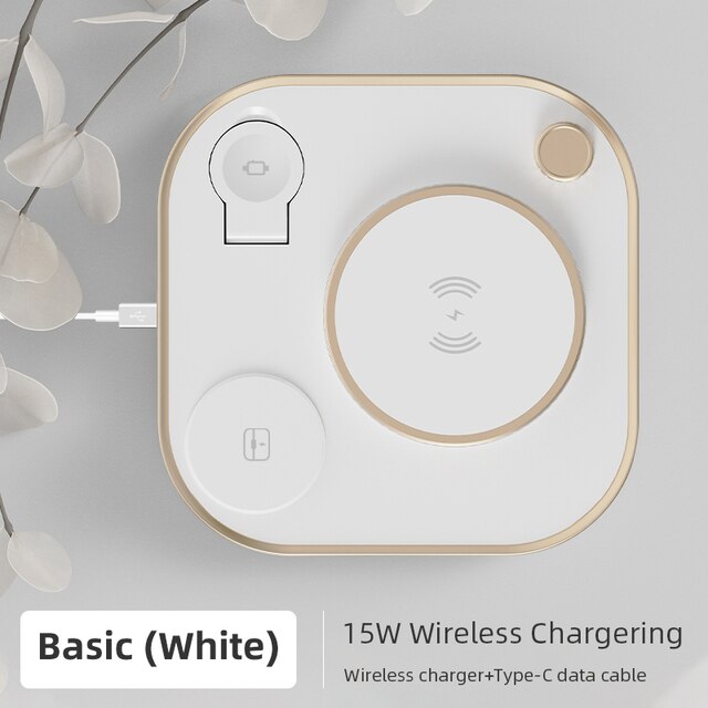 15w Fast 3 In 1 Wireless Charging for IPhone Phone Watch Earphone Modern Led Office Desk Lamp Wireless Charger Lamp eprolo