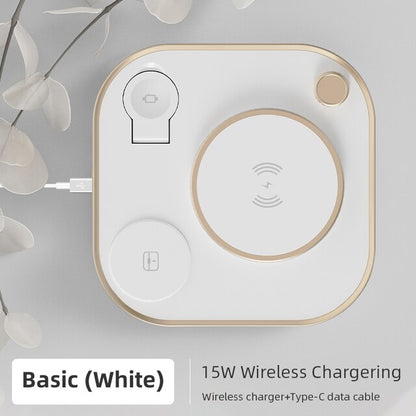 15w Fast 3 In 1 Wireless Charging for IPhone Phone Watch Earphone Modern Led Office Desk Lamp Wireless Charger Lamp eprolo