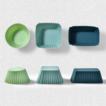 Silicone Muffin Cup Baking Square Round Square Thick Cake Mold Set cupcake eprolo
