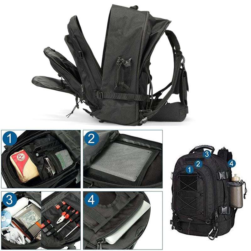 65L Men's Outdoor Tactical Backpack: large - capacity, ideal for hiking, camping, and travel. A military - style rucksack - Smart Savvy