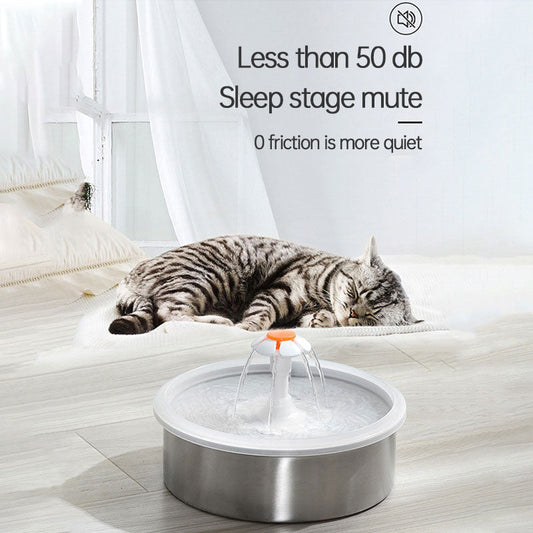 Stainless Steel Pet Fountain Large Capacity Water Circulation Drinking Water Dispenser Silent Water Feeder Pet Water Dispenser eprolo