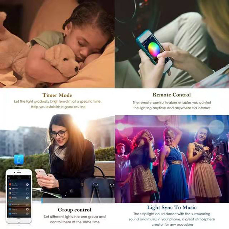WIFI Smart LED Strip Light Bluetooth RGB Flexible Waterproof 5050 Light Strip eprolo