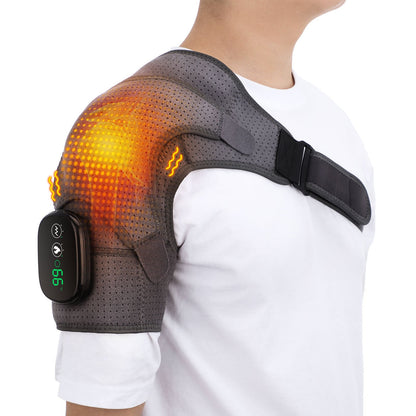 Massage Shoulder Support with Touchscreen Controller, Rechargeable Vibrating Heat Therapy Shoulder Massager Belt eprolo