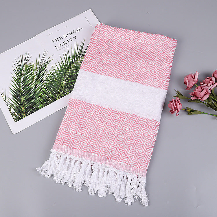 Turkish Beach Towel Striped Fringe Quick-Dry Large Size Cotton Bath Towel Multiple Styles Wholesale eprolo